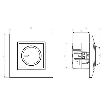 Ospel - ARIA draaibare dimmer zonder afdekraam wit
