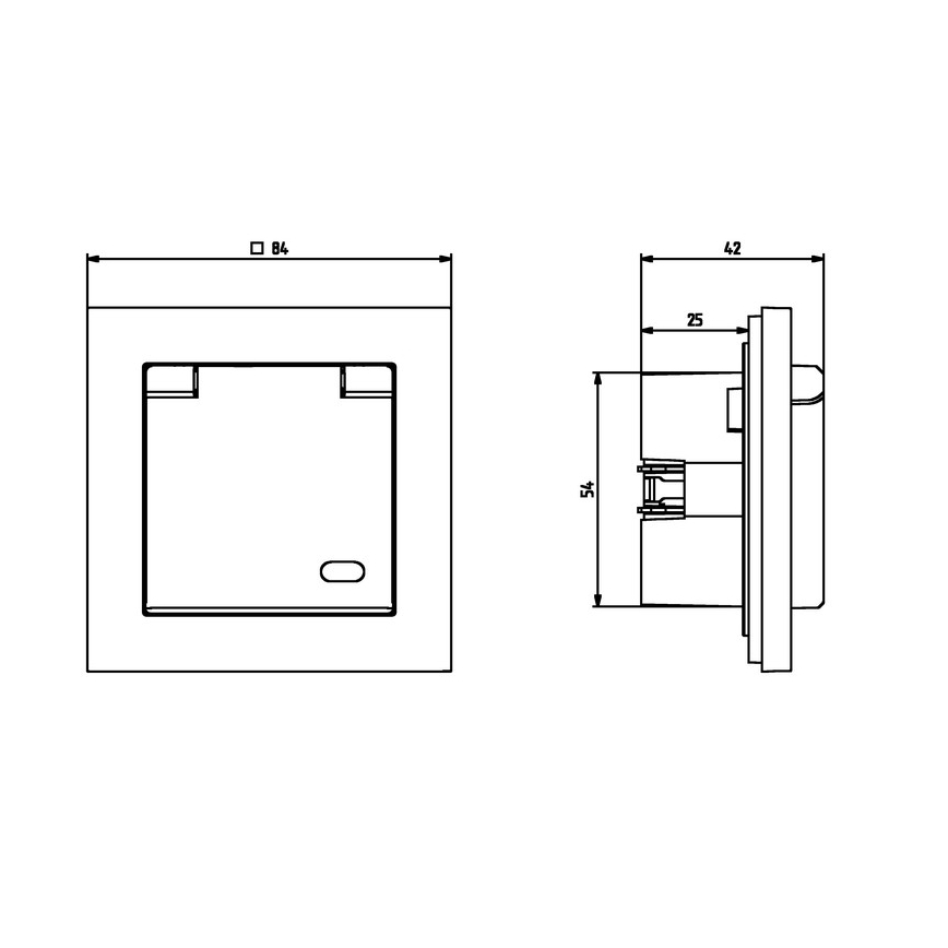 Ospel - Buitenstopcontact voor woningen zonder frame 230V SONATA IP44 wit/zwart
