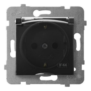 Ospel - Buitenstopcontact zonder afdekraam Schuko 230V ARIA IP44 zwart