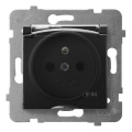 Ospel - Buitenwandcontactdoos zonder afdekraam 230V ARIA IP44 zwart