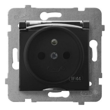 Ospel - Buitenwandcontactdoos zonder afdekraam 230V ARIA IP44 zwart