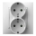 Ospel - Dubbel Schuko-stopcontact 230V ARIA wit met afdekraam