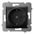 Ospel - Huishoudelijk Schuko-stopcontact 230V ARIA zonder afdekraam zwart