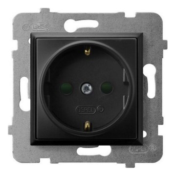 Ospel - Huishoudelijk Schuko-stopcontact 230V ARIA zonder afdekraam zwart
