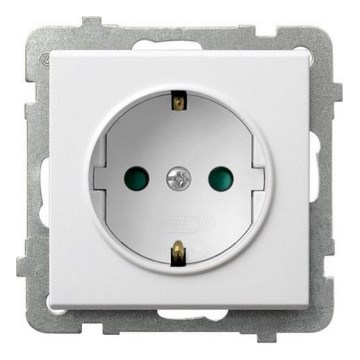 Ospel - Huishoudelijk stopcontact zonder afdekraam Schuko 230V SONATA wit