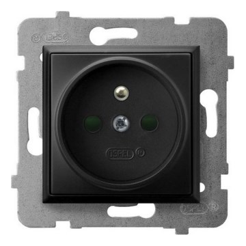 Ospel - Inbouwstopcontact 230V ARIA zonder afdekraam, zwart