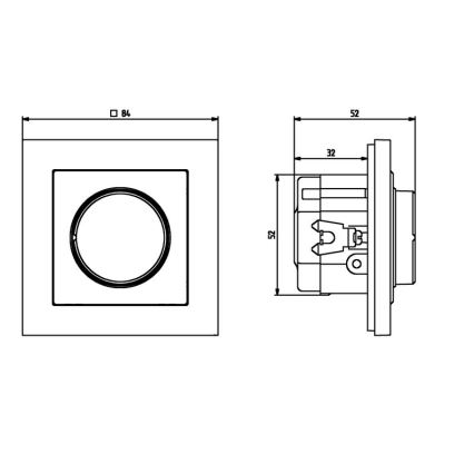 Ospel - SONATA draaiknopdimmer zonder afdekraam wit