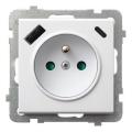 Ospel - SONATA wandcontactdoos zonder afdekraam 230V + 1x USB-A + 1x USB-C, wit