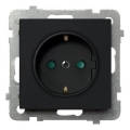 Ospel - Stopcontact zonder afdekraam Schuko 230V SONATA zwart