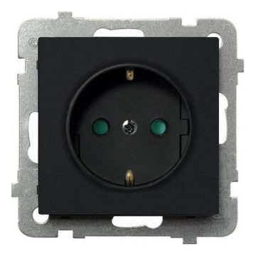 Ospel - Stopcontact zonder afdekraam Schuko 230V SONATA zwart