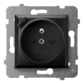 Ospel - Wandcontactdoos zonder afdekraam 230V + 1xUSB-A + 1xUSB-C ARIA zwart