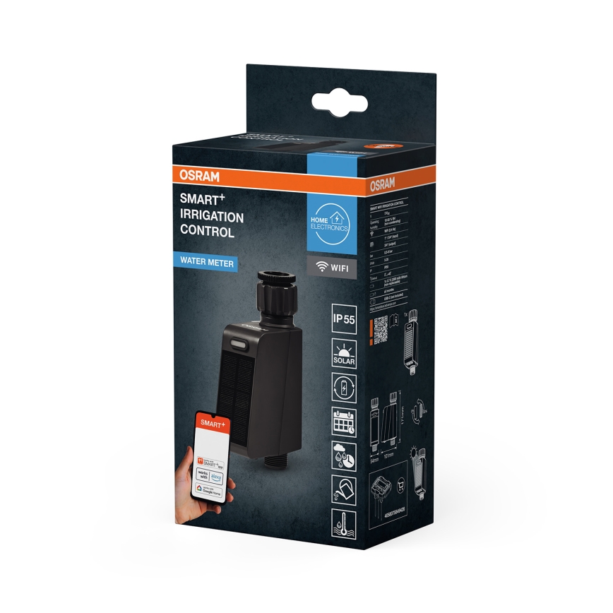 Osram - Bewateringsventiel met zonnepaneel SMART+ IP55 Wi-Fi