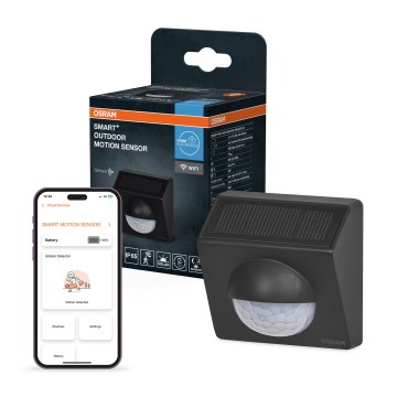 Osram - Buiten zonnegevoede SMART+ bewegingssensor 3,7V antraciet IP65 Wi-Fi 800 mAh