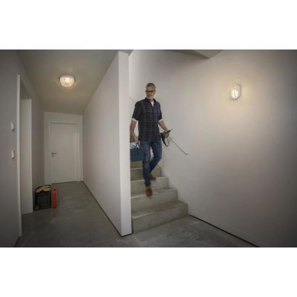 Osram - Buitenwandlamp BULKHEAD 1xE27/10W/230V Ø 19 cm IP54 wit