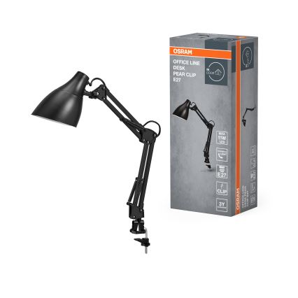 Osram - Bureaulamp met klem DESK LINE 1xE27/11W/230V zwart