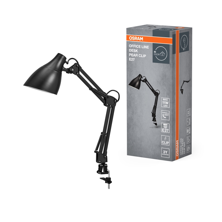 Osram - Bureaulamp met klem DESK LINE 1xE27/11W/230V zwart