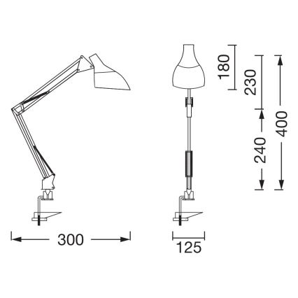 Osram - Bureaulamp met klem DESK LINE 1xE27/11W/230V zwart