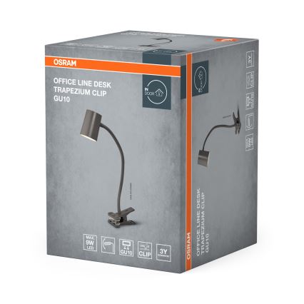 Osram - Bureaulamp met klem DESK LINE 1xGU10/9W/230V grijs