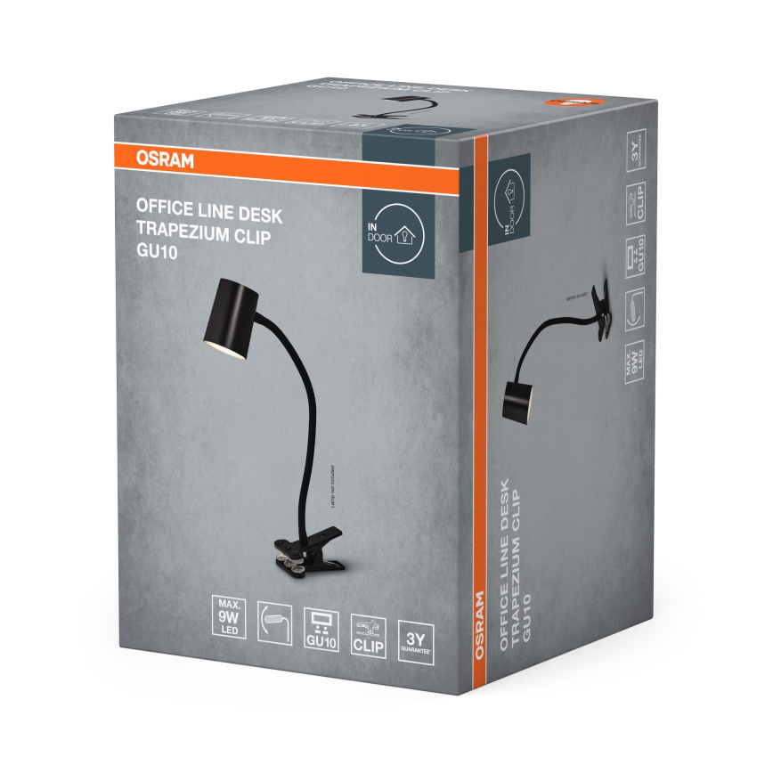 Osram - Bureaulamp met klem DESK LINE 1xGU10/9W/230V zwart