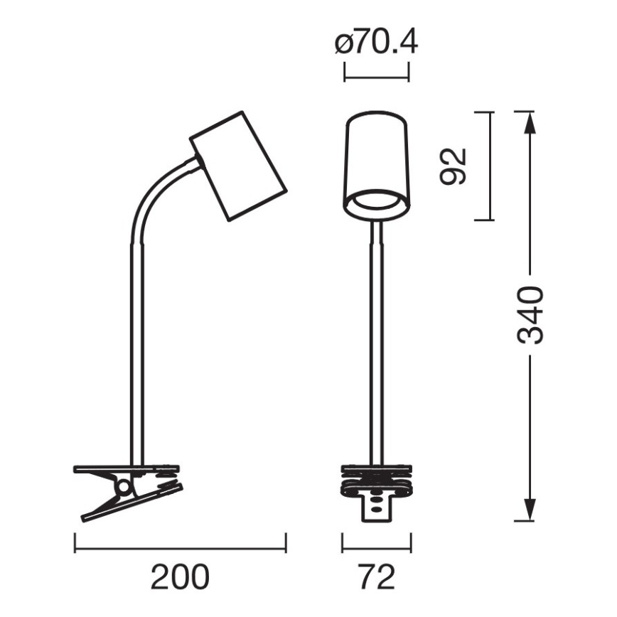 Osram - Bureaulamp met klem DESK LINE 1xGU10/9W/230V zwart