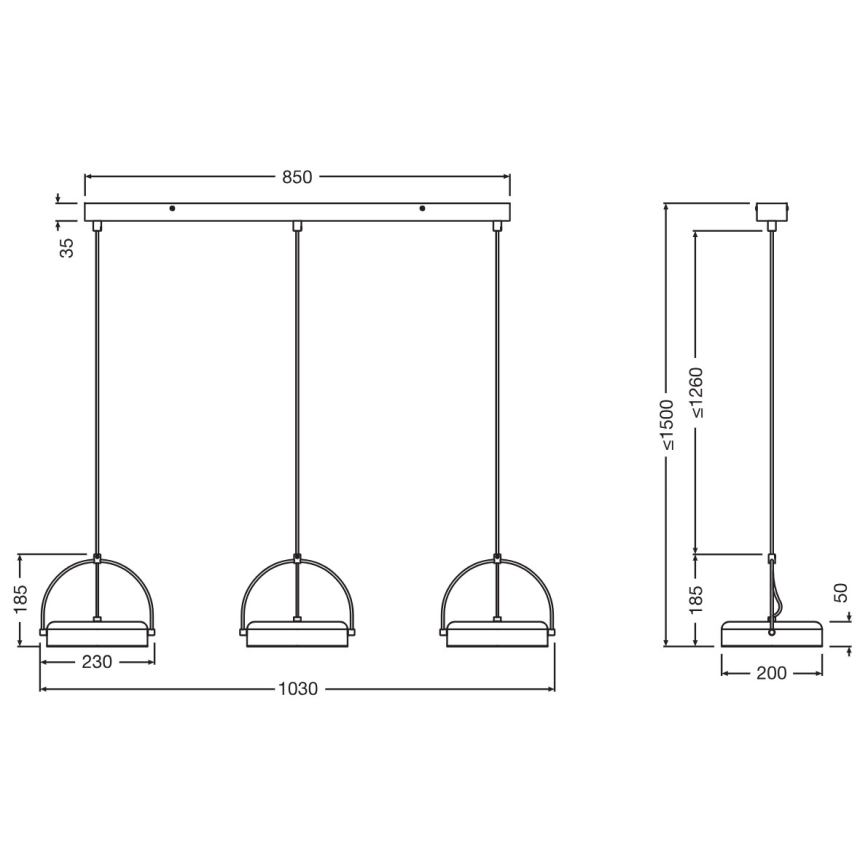 Osram - DECOR PUCK LED-hanglamp met kabelophanging 3xLED/12W/230V CRI 90 zwart
