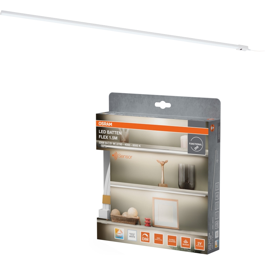 Osram - Dimbaar LED-onderbouwarmatuur met bewegingssensor BATTEN LED/21W/230V 2700/4000/6500K 150,4 cm wit