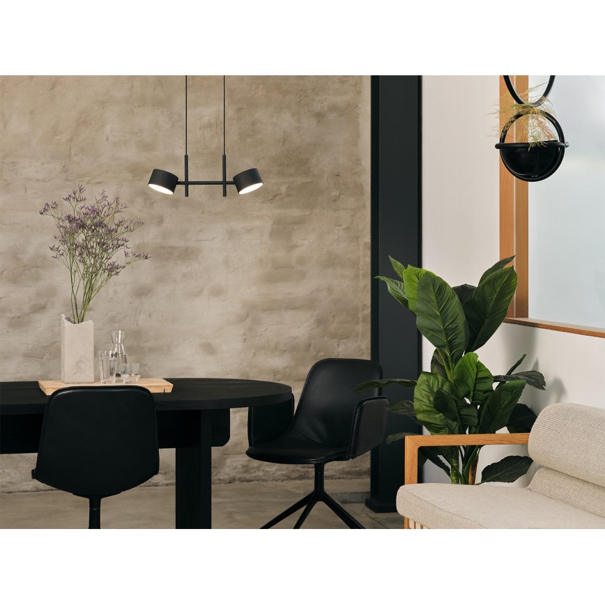 Osram - Dimbare LED-hanglamp aan kabel DECOR KYOTO 2xLED/10W/230V CRI 90 zwart