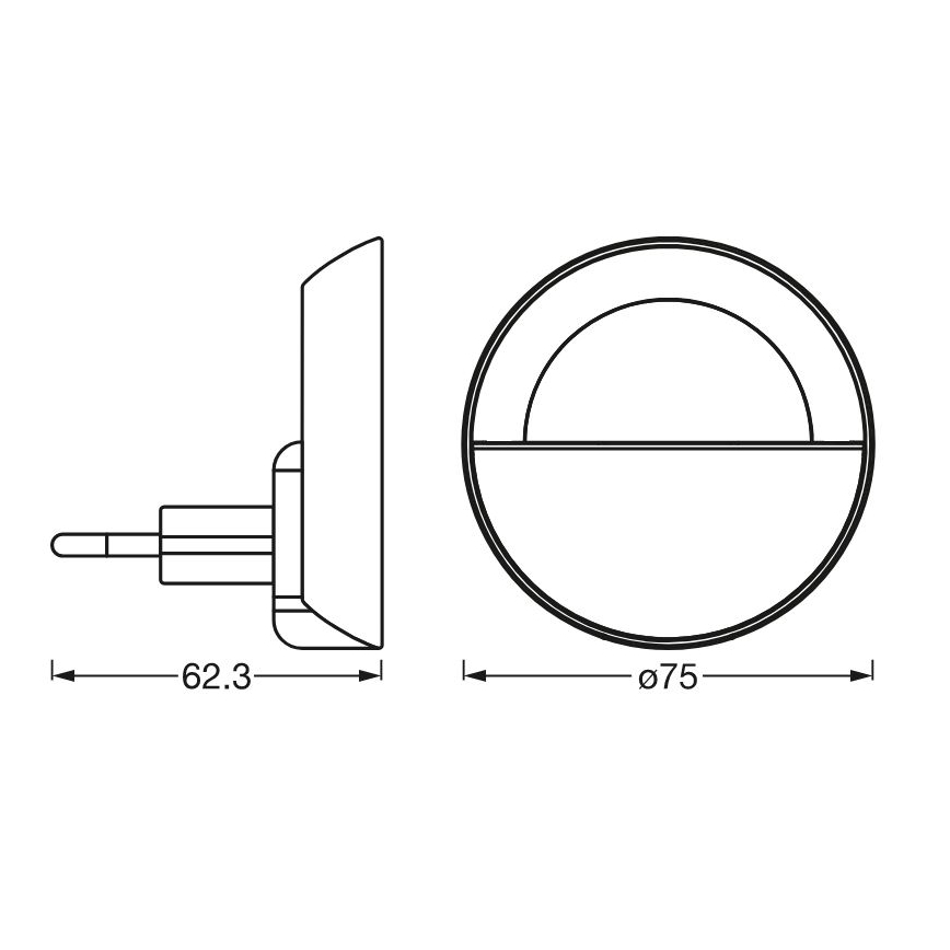 Osram - Dimbaar LED-nachtlampje LUNETTA LED/0,65W/230V