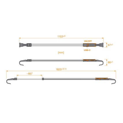 Osram - LED dimbare oplaadbare inspectielamp LEDINSPECT UNDERBONNET LED/16W/3,7V IP65 4400 mAh