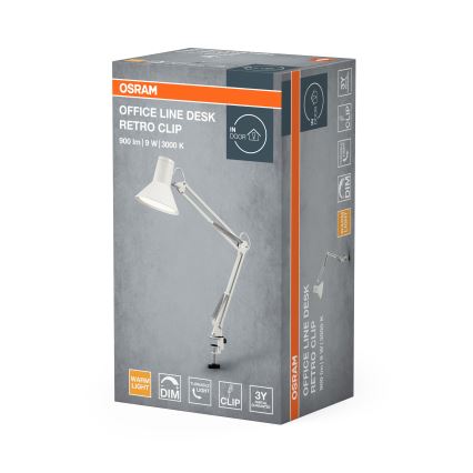 Osram - Dimbare LED-bureaulamp met klem OFFICE LINE LED/9W/230V 3000K wit