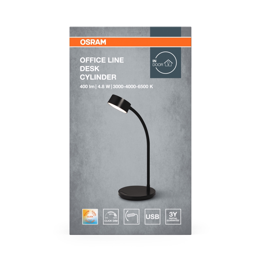 Osram - dimbare LED-bureaulamp OFFICE LINE LED/4,8W/230V 3000/4000/6500K zwart