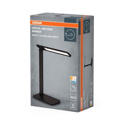 Osram - dimbare LED-bureaulamp OFFICE LINE LED/7W/230V 3000/4000/6500K zwart