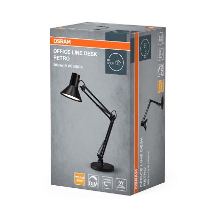 Osram - Dimbare LED-bureaulamp OFFICE LINE LED/9W/230V 3000K zwart