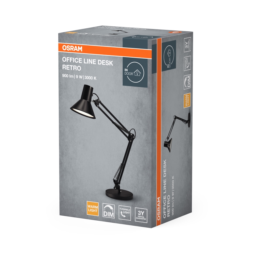 Osram - Dimbare LED-bureaulamp OFFICE LINE LED/9W/230V 3000K zwart