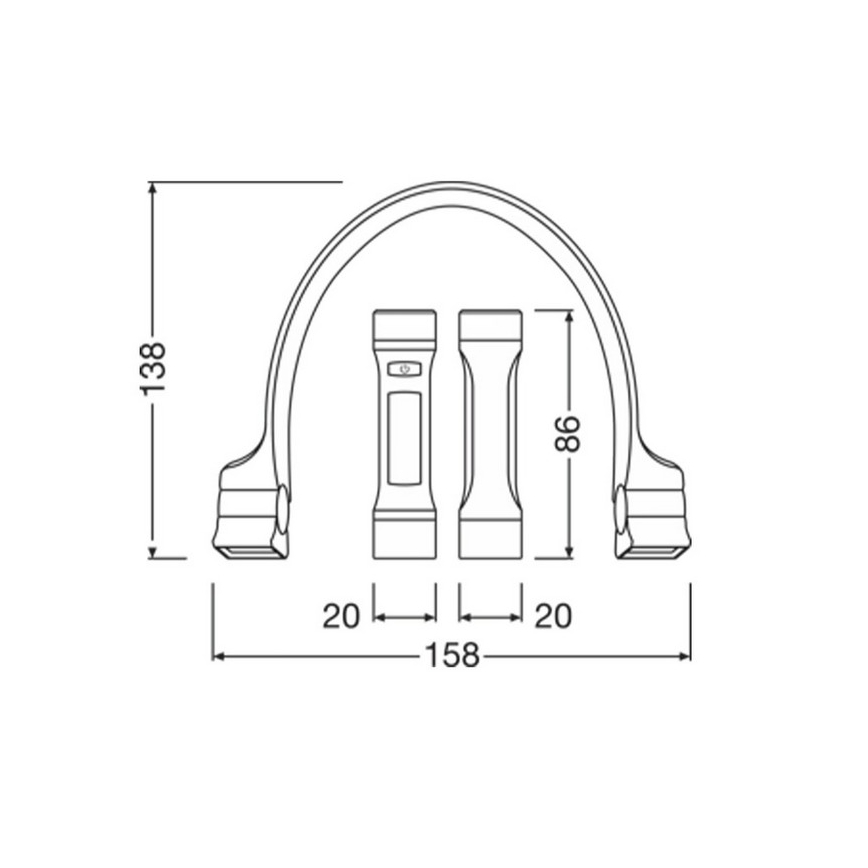 Osram - Dimbare oplaadbare LED-halslamp LEDINSPECT WEARABLE NECKLIGHT LED/1W/3,7V IP54