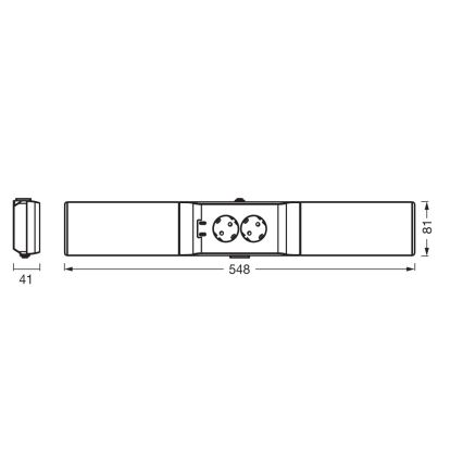 Osram - Dimbare LED-onderbouwlamp met stopcontacten UNDERCABINET LED/10W/230V 3000K 54,8 cm zwart