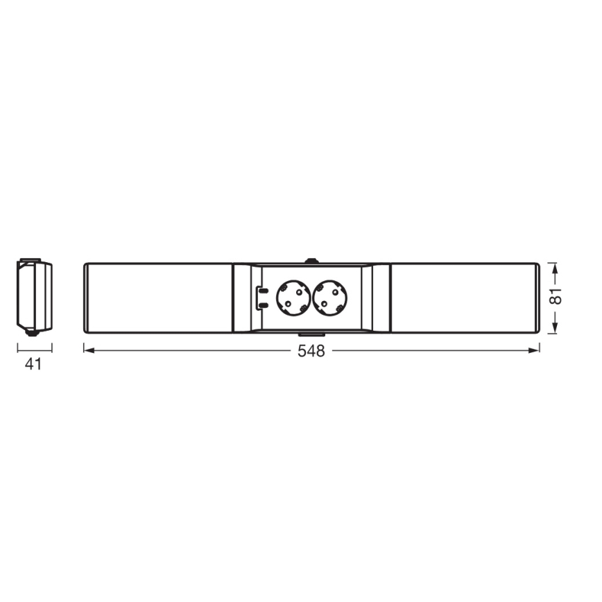 Osram - Dimbare LED-onderbouwlamp met stopcontacten UNDERCABINET LED/10W/230V 3000K 54,8 cm zwart