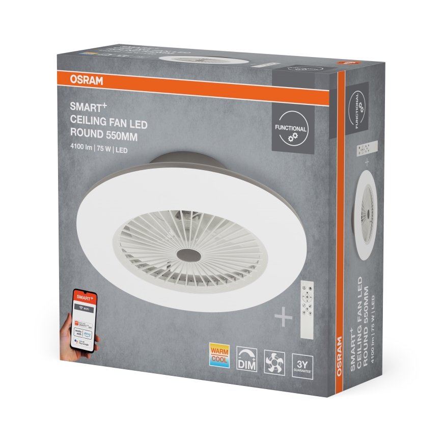 Osram - SMART+ dimbare LED-plafondlamp met ventilator LED/75W/230V 3000-6500K Wi-Fi + afstandsbediening