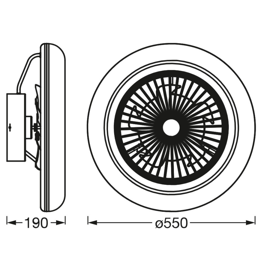 Osram - SMART+ dimbare LED-plafondlamp met ventilator LED/75W/230V 3000-6500K Wi-Fi + afstandsbediening