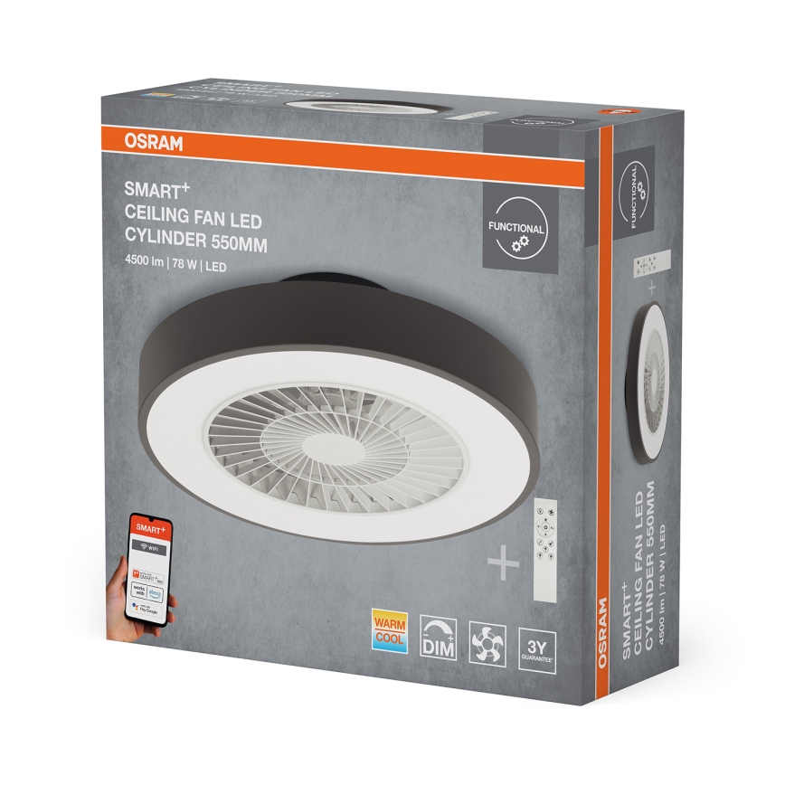 Osram - SMART+ dimbare LED-plafondlamp met ventilator LED/78W/230V 3000-6500K Wi-Fi + afstandsbediening