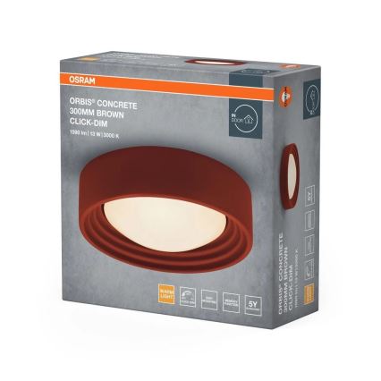 Osram - dimbare LED-plafondlamp ORBIS CONCRETE LED/13W/230V Ø 30 cm bruin/beton