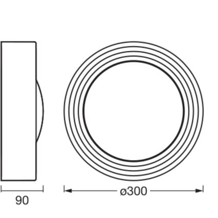 Osram - dimbare LED-plafondlamp ORBIS CONCRETE LED/13W/230V Ø 30 cm bruin/beton