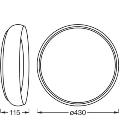 Osram - Dimbare LED-plafondlamp ORBIS LIVIA LED/24W/230V Ø 43 cm zwart/wit