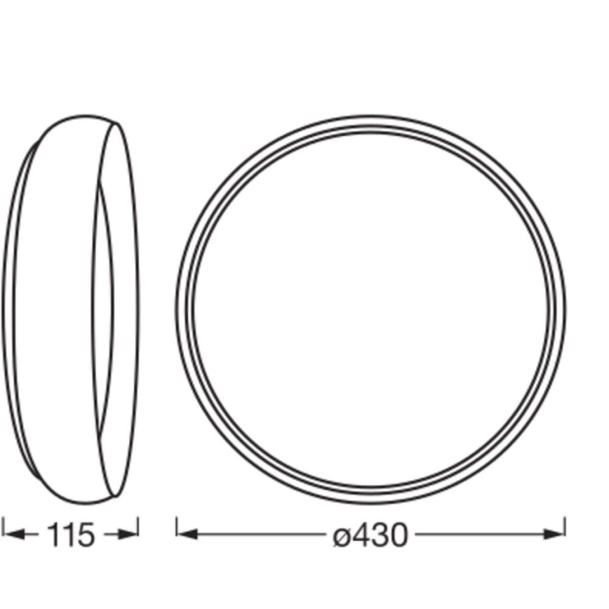 Osram - Dimbare LED-plafondlamp ORBIS LIVIA LED/24W/230V Ø 43 cm zwart/wit