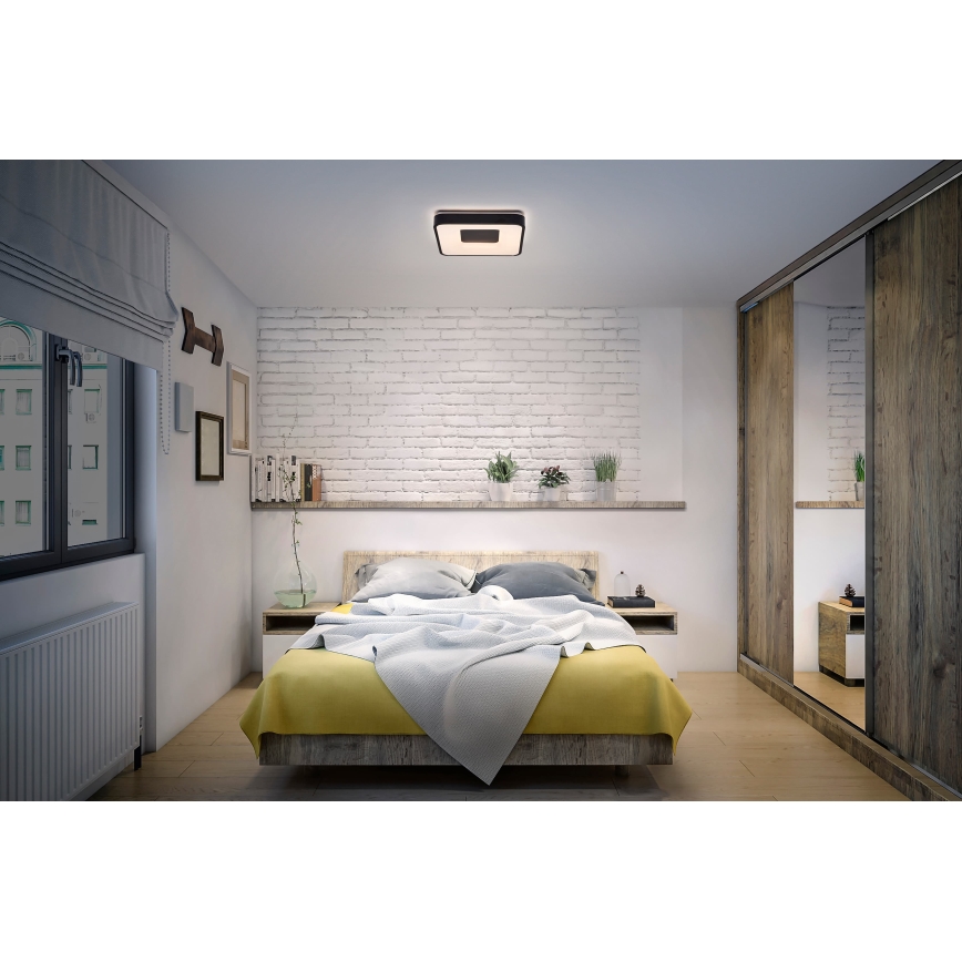 Osram - Dimbare LED-plafondlamp ORBIS PIANA LED/24W/230V 38x38 cm zwart