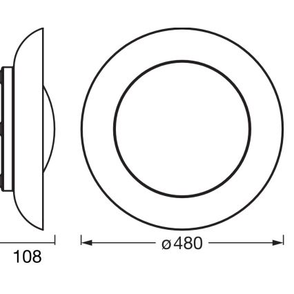 Osram - Dimbare LED-plafondlamp ORBIS PLATE LED/45W/230V Ø 48 cm groen/zwart