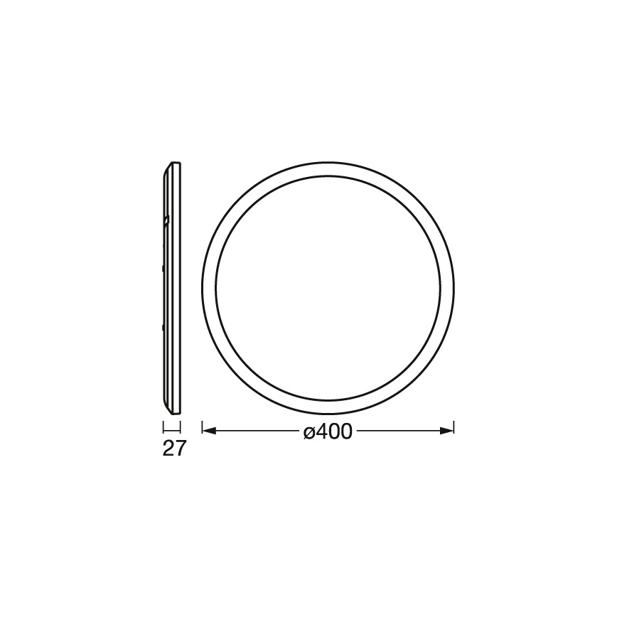 Osram - Dimbare LED-plafondlamp ORBIS ULTRA SLIM LED/22W/230V 3000K Ø 40 cm zwart