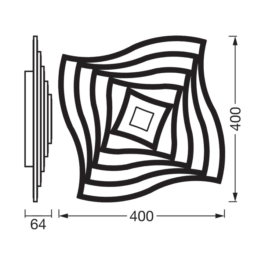 Osram - Dimbare LED-plafondlamp ORBIS WAVES LED/30W/230V 2600-6000K 40x40 cm wit + afstandsbediening