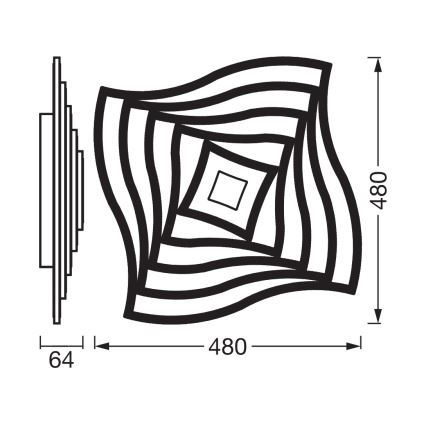 Osram - dimbare LED-plafondlamp ORBIS WAVES LED/43W/230V 2600-6000K 48x48 cm wit + afstandsbediening