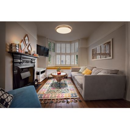 Osram - Dimbare LED-plafondlamp ORBIS WOODBURRY LED/24W/230V Ø 39 cm beige